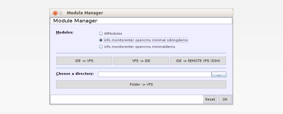 OpenCms Module Manager