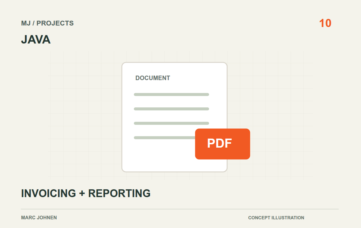 Project illustration: Java: invoicing system with Hibernate and Pentaho Reporting