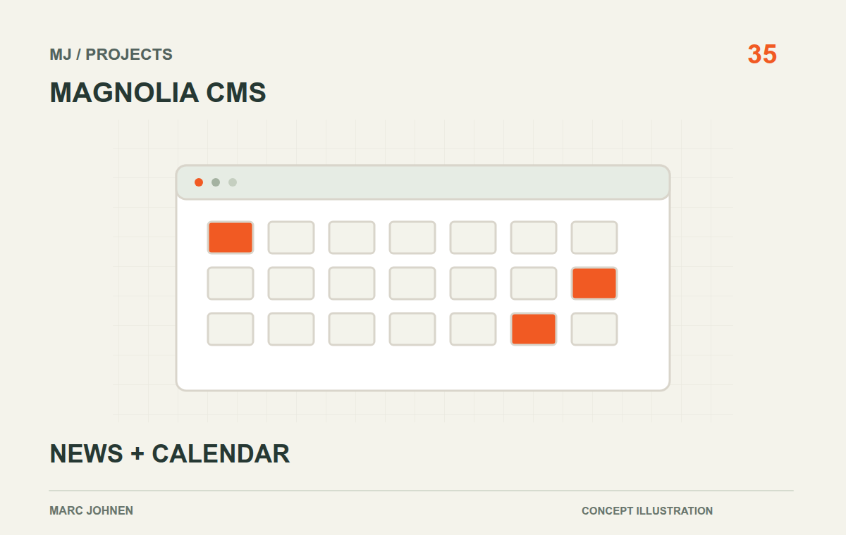 Projektillustration: Magnolia: News-Pool, Kalender und kommunales Theme