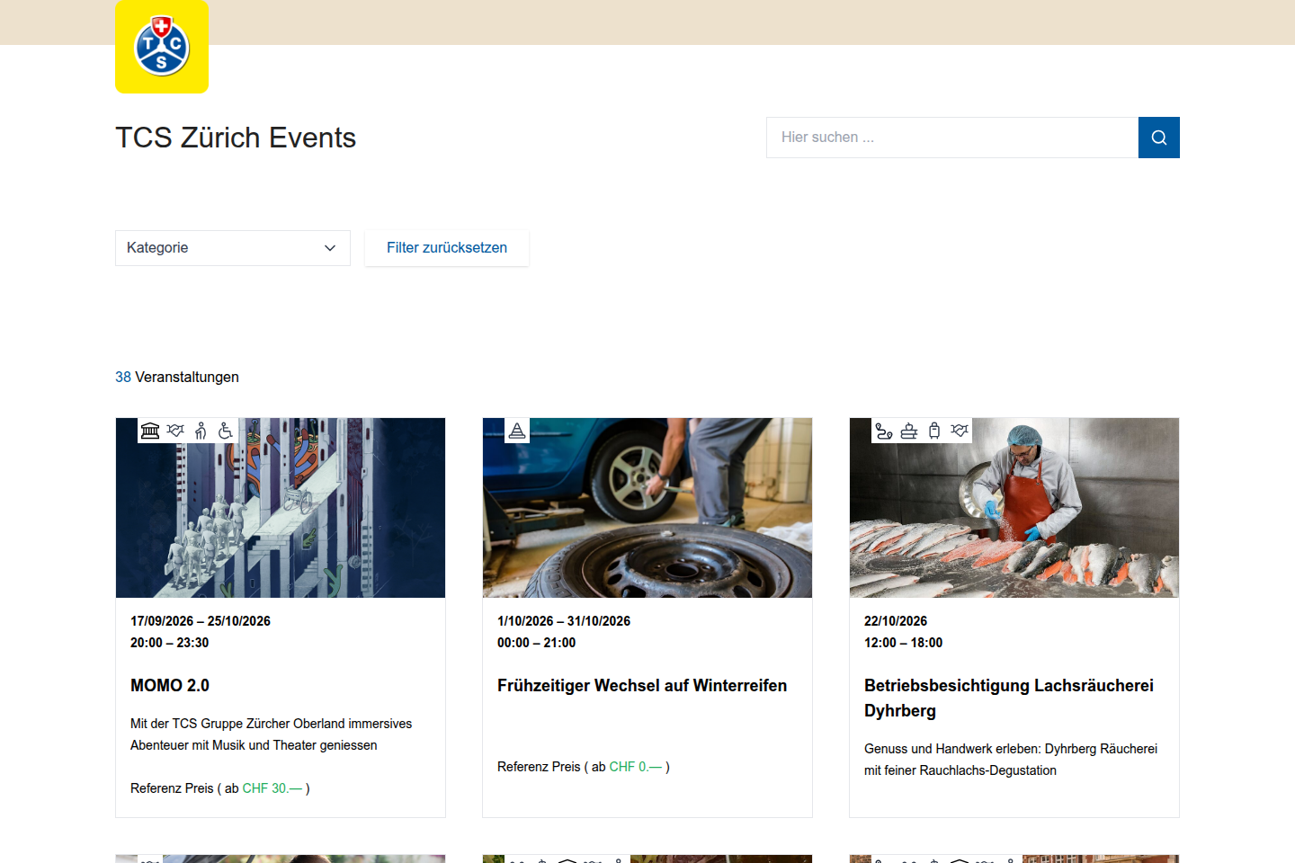 Website screenshot: TCS Zurich: migration to Magnolia headless and React